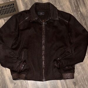 Vintage MISSANI LE COLLEZIONI LEATHER/WOOL/CASHMERE COAT woman’s SIZE  L